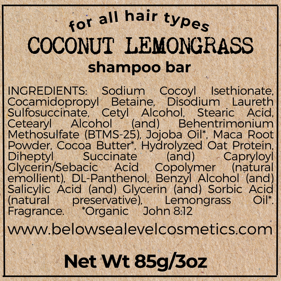 Coconut Lemongrass Shampoo Bar
