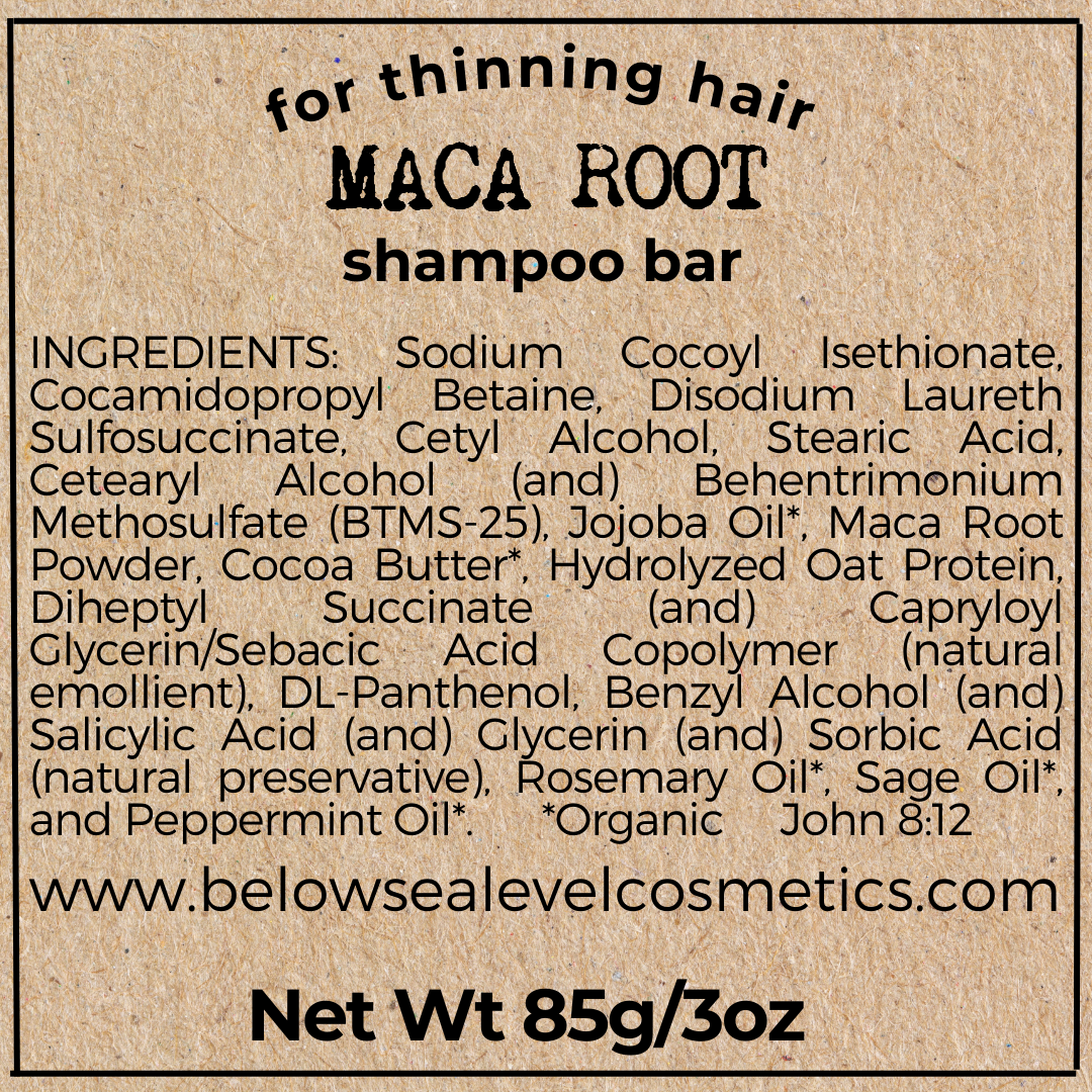 Maca Root & Rosemary Sage Shampoo Bar for Thinning Hair
