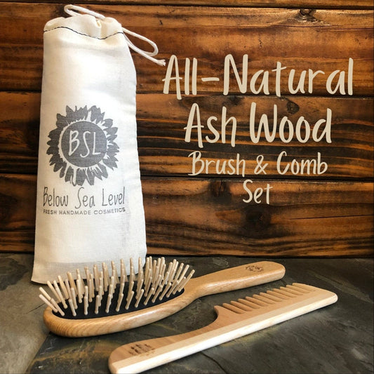 Ash Wood Brush & Comb Set