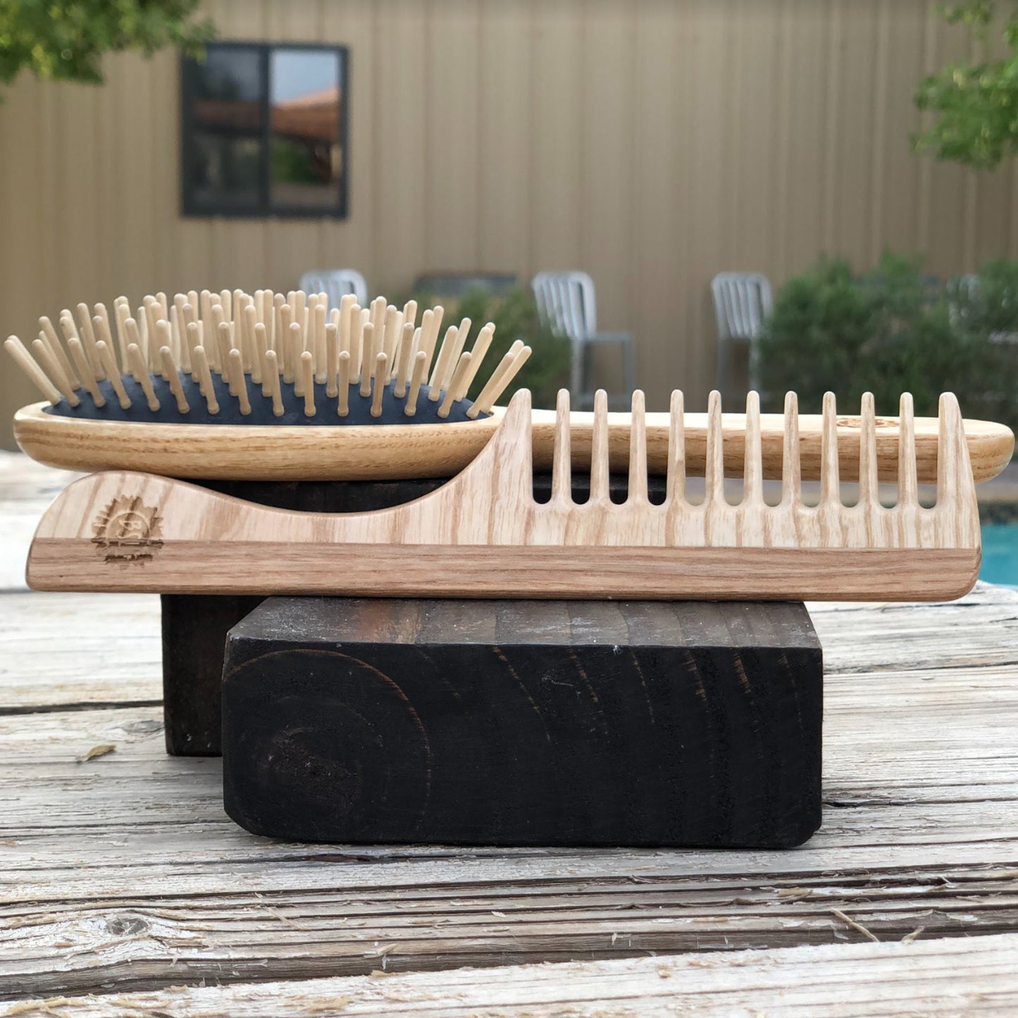 Ash Wood Brush & Comb Set